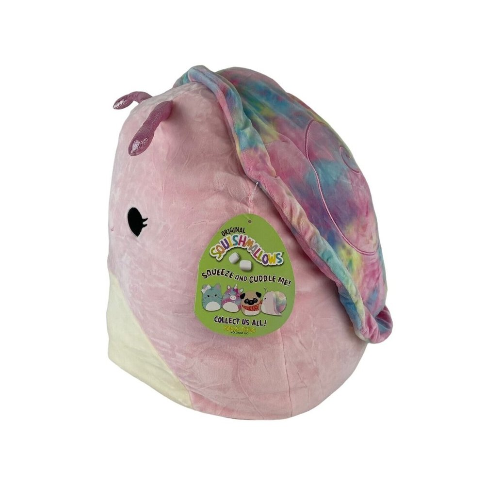 Squishmallows Silvina‎ Pink Snail Tie Dye 16" Plush Toy Official Kellytoy NWT